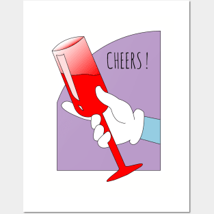 Red Wine Cheers Party Posters and Art